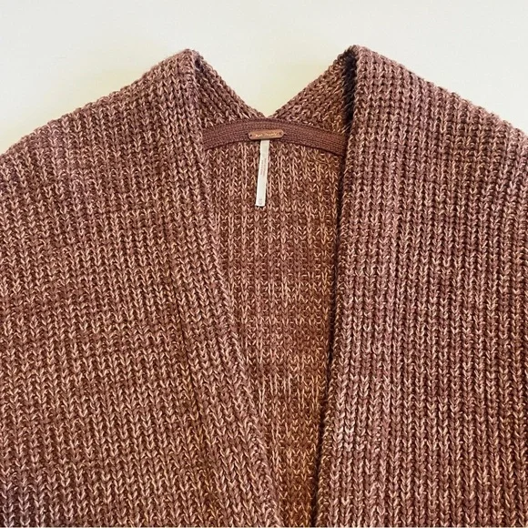 Free People Brown Combo Long Sleeve Open Cardigan - Picture 11 of 13